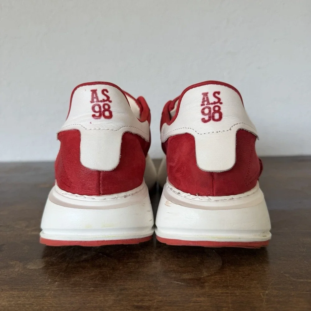 AS98 Hannie Leather Platform Sneaker Blood Red White Box EU 38 US 8 Chunky